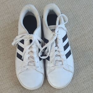 Adidas Classic White Sneakers with Black Stripes